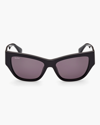 Max Mara Francoise Acetate Cat-eye Sunglasses In Burgundy/grey