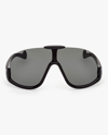 Moncler Semi-rimmed Injection Plastic Shield Sunglasses In Dark Grey