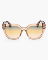 Tom Ford Phoebe Square Plastic Sunglasses In Brown/cream/green