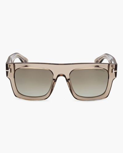 Tom Ford Fausto Geometric Sunglasses, 53mm In Brown
