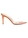 Gianvito Rossi Elle 85 Pvc And Mirrored-leather Mules In Mango