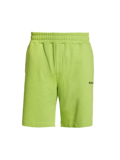 Helmut Lang Men's Core Logo Terry Sweat Shorts In Parrot