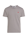 Comme Des Garçons Small Heart Crewneck T-shirt In Grey
