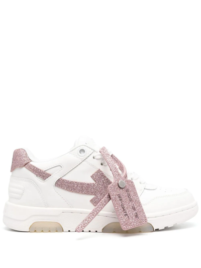 Off-white Out Of Office Low-top Glitter Sneakers In White Pink