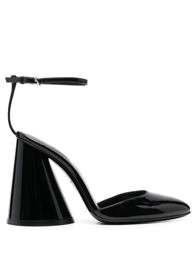 Attico Sandal Luz With High-shine Patent Finish In Black
