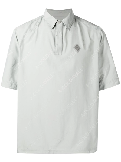 A-cold-wall* Logo-print Short-sleeve Polo Shirt In Light Grey