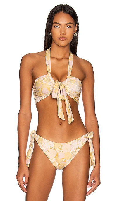 Minkpink Brianna Halter Bikini Top In Multi In Beige