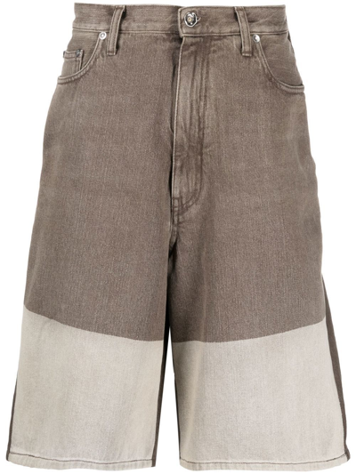 Off-white Off White Denim Bermuda Shorts In Beige,brown