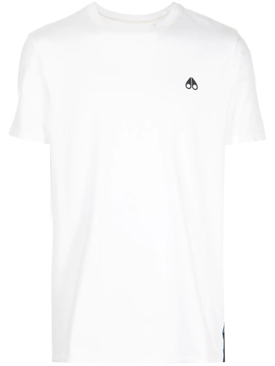Moose Knuckles Loring Logo-print Relaxed-fit Cotton-jersey T-shirt In White