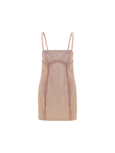 Off-white Seam-detail Fitted Mini Dress In Pink