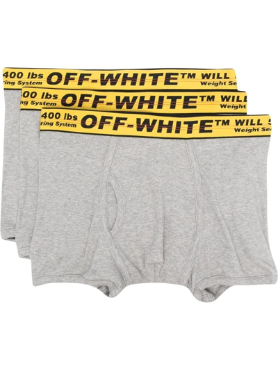 Off-white Industrial 四角裤（三件装） In 0918 Grey Yellow