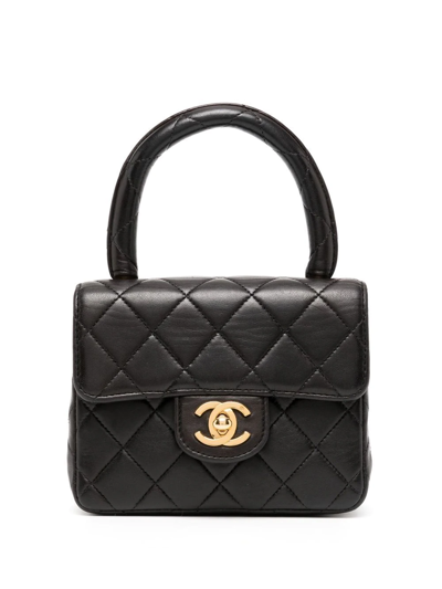 Pre-owned Chanel 1991-1994 Mini Classic Flap Handbag In Black
