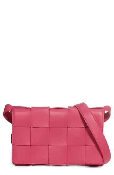 Bottega Veneta The Cassette Intrecciato Crossbody Bag In Cranberry