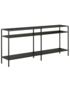 Hudson & Canal Sivil 55" Console Table With Shelves In Blackened Bronze
