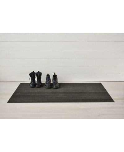 Chilewich Skinny Stripe Utility Floor Mat, 24" X 36" In Steel