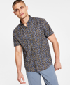 SOCIETY OF THREADS MEN'S SLIM-FIT PERFORMANCE STRETCH FLORAL SHORT-SLEEVE BUTTON-DOWN SHIRT