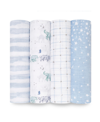 ADEN BY ADEN + ANAIS BABY BOYS OR BABY GIRLS STAR SWADDLE BLANKETS, PACK OF 4