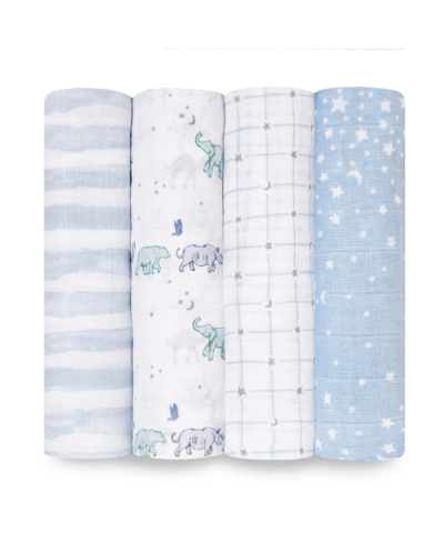 Aden By Aden + Anais Rising Star Swaddle Blankets, Pack Of 4 In Blue