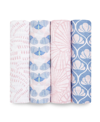 ADEN BY ADEN + ANAIS BABY GIRLS DECO SWADDLE BLANKETS, PACK OF 4