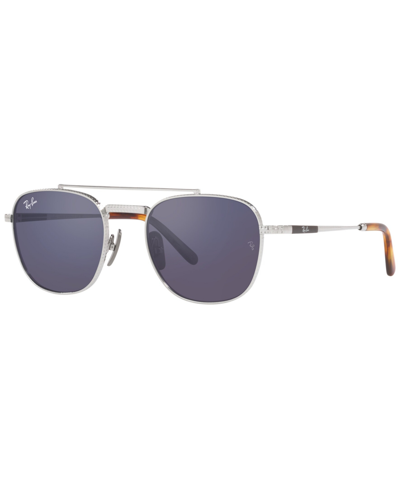 Ray Ban Unisex Sunglasses, Frank Ii Titanium 51 In Silver-tone
