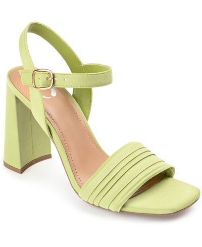 Journee Collection Women's Skiler Block Heel Sandals In Green