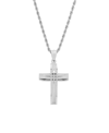 STEELTIME STAINLESS STEEL CUT ACCENTED CROSS PENDANT