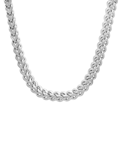 Steeltime Men's Stainless Steel Wheat Chain Necklace In Silver-tone