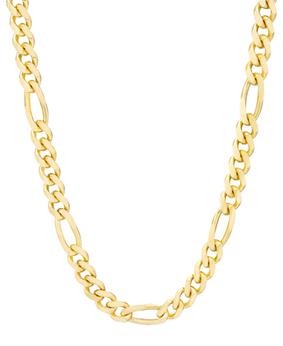 Macy's Figaro Link 22" Chain Necklace In 18k Gold-plated Sterling Silver Or Sterling Silver In Gold Over Silver