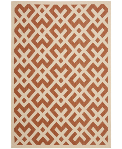 Safavieh Courtyard Cy6915 Terracotta And Bone 8' X 11' Outdoor Area Rug In Red