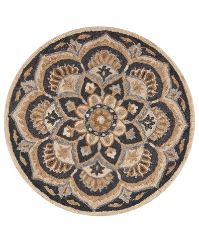 Lr Home Radiance Rdc54062 6' X 6' Round Area Rug In Black