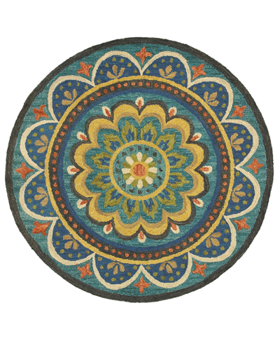 Lr Home Radiance Rdc54026 4' X 4' Round Area Rug In Blue