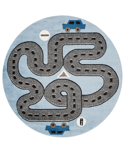 Lr Home Closeout! Jovial Jvl8126a 4'8" X 4'8" Round Area Rug In Blue
