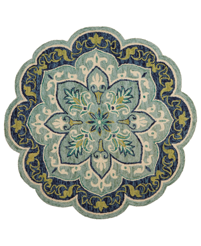 Lr Home Radiance Rdc54077 4' X 4' Round Area Rug In Blue