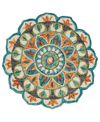Lr Home Radiance Rdc54085 4' X 4' Round Area Rug In Teal/green