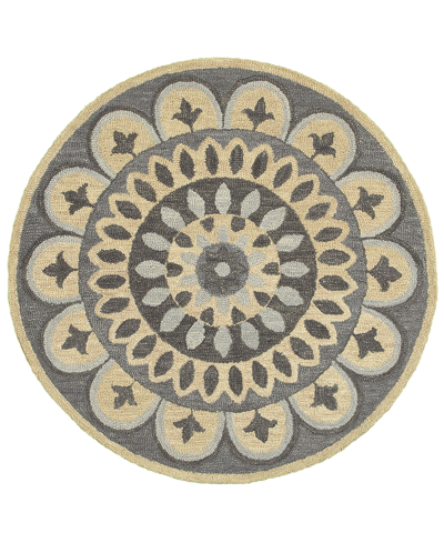 Lr Home Radiance Rdc54054 6' X 6' Round Area Rug In Gray