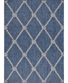 Lr Home Shoreline Srl-875 5'3" X 7' Outdoor Area Rug In Navy/ivory