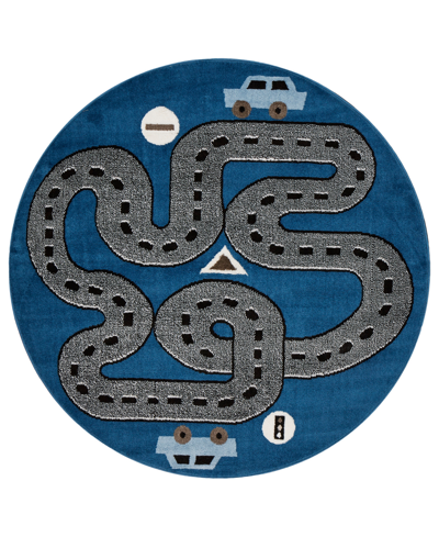 Lr Home Closeout! Jovial Jvl8126a 4'8" X 4'8" Round Area Rug In Navy