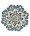 Lr Home Radiance Rdc-094 6' X 6' Round Area Rug In Teal/ivory