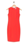 Calvin Klein Sleeveless Sheath Dress In Ginger