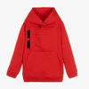 GIVENCHY TEEN RED VELCRO LOGO HOODIE