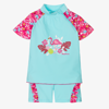 PLAYSHOES GIRLS BLUE & PINK SWIM SHORTS SET (UPF50+)