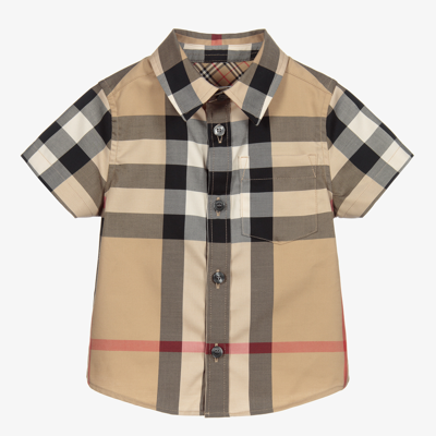 BURBERRY BABY BOYS BEIGE CHECK SHIRT