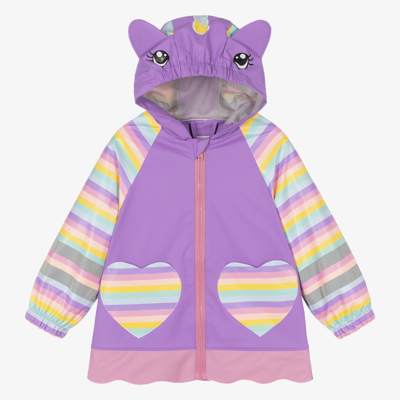 Playshoes Kids' Girls Purple Unicorn Raincoat