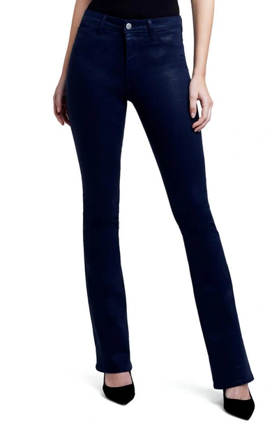 Shop L Agence Selma High Waist Baby Boot Jeans In Galactic Coated