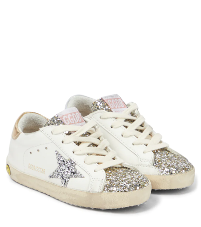 Golden Goose Kids' White Leather Superstar Sneakers In Bianco