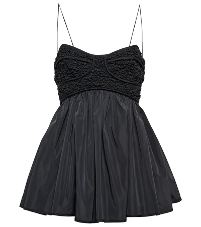 Cecilie Bahnsen Haukea Bustier Top With Smocked Bodice In Black