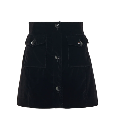 Alessandra Rich Velvet Miniskirt In Black