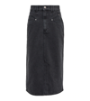 ISABEL MARANT HIGH-RISE DENIM MIDI SKIRT