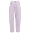 Agolde Baggy Tapered-leg Organic-cotton Denim Jeans In Electric