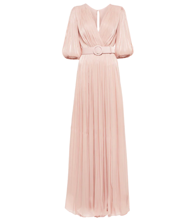 Costarellos Brennie Iridescent Georgette Gown In Pink